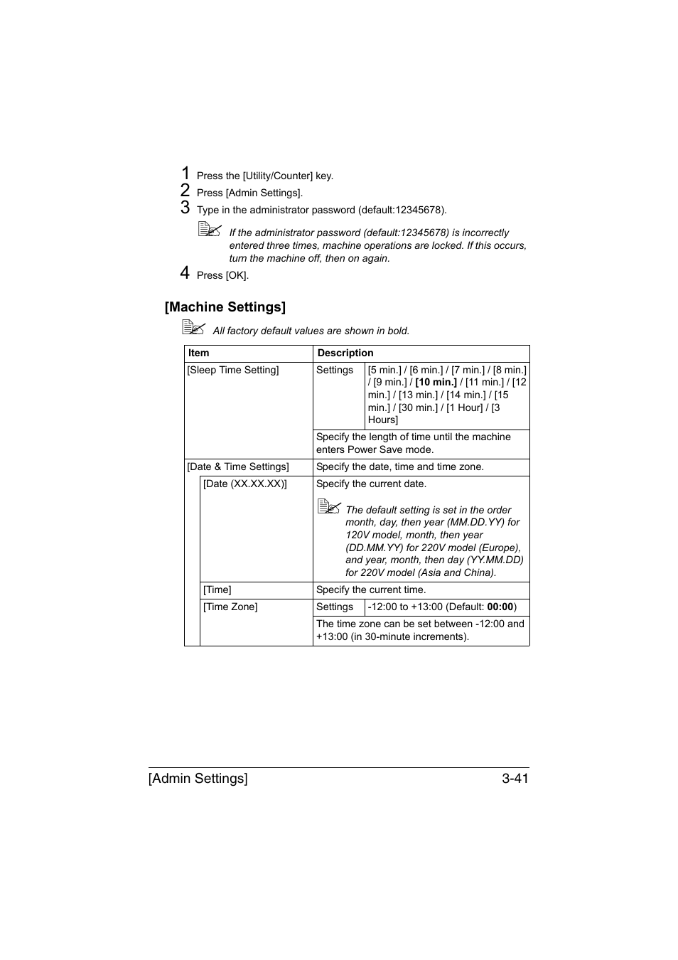 Machine settings, Machine settings] -41 | Konica Minolta bizhub C35 User Manual | Page 88 / 394