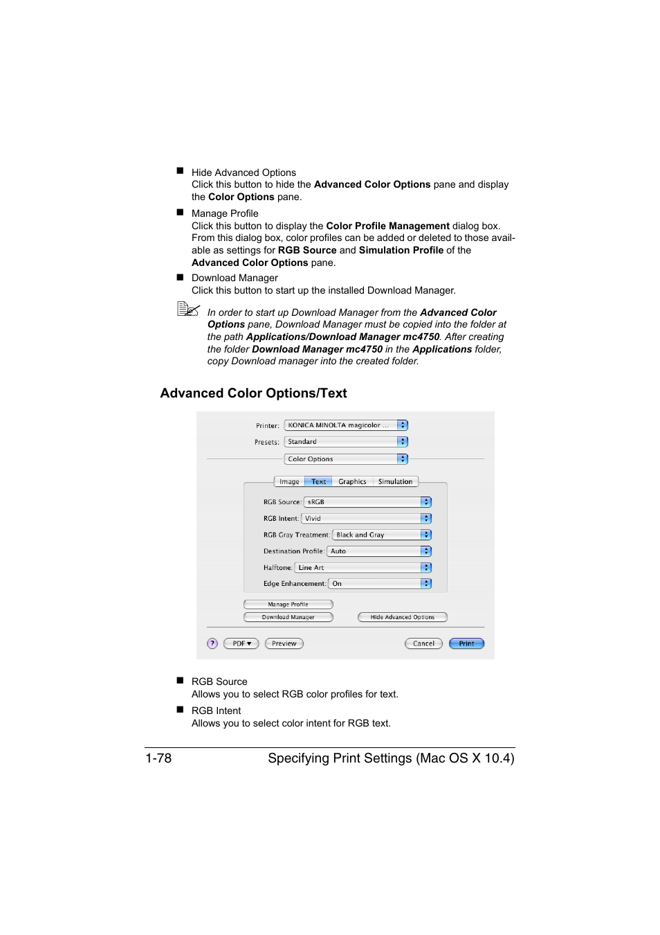 Advanced color options/text, Advanced color options/text -78 | Konica Minolta magicolor 4750EN-4750DN User Manual | Page 103 / 409