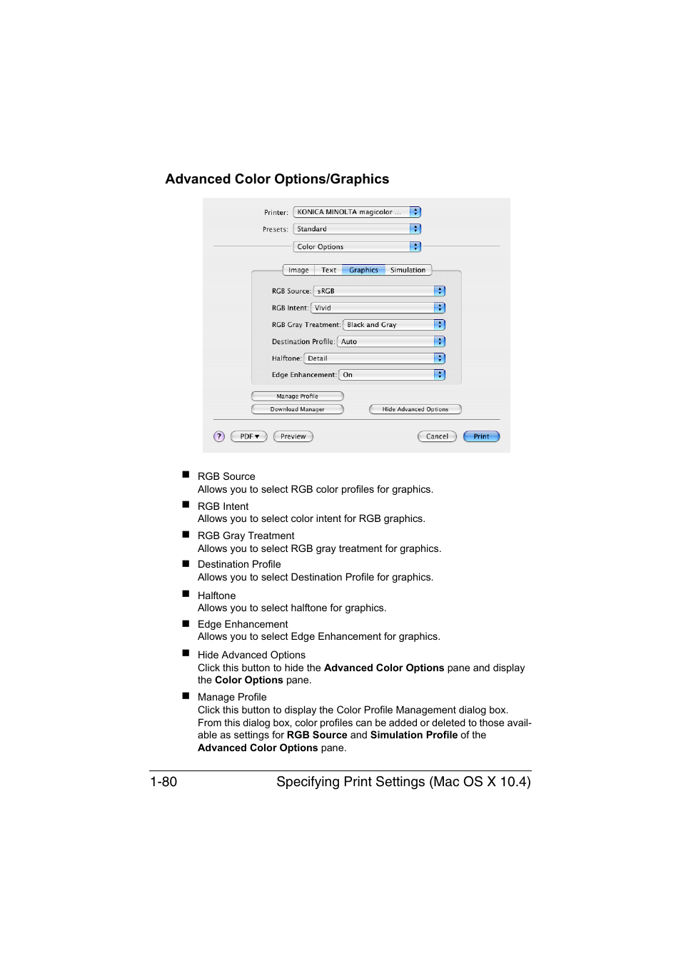 Advanced color options/graphics, Advanced color options/graphics -80 | Konica Minolta magicolor 4750EN-4750DN User Manual | Page 105 / 409