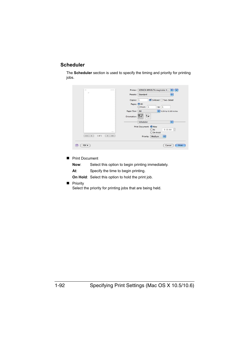 Scheduler, Scheduler -92 | Konica Minolta magicolor 4750EN-4750DN User Manual | Page 117 / 409