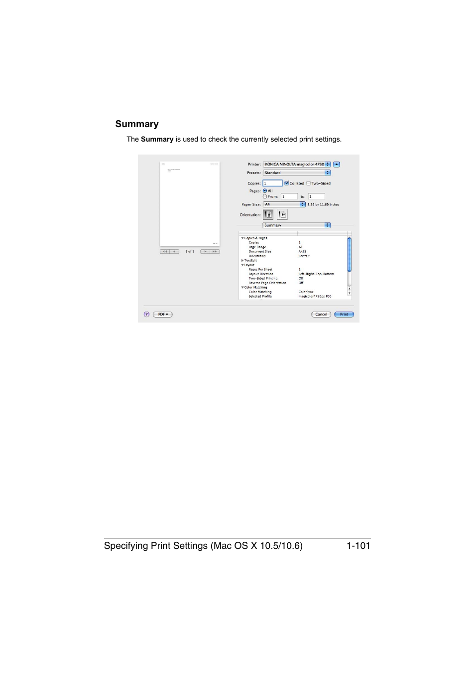 Summary, Summary -101 | Konica Minolta magicolor 4750EN-4750DN User Manual | Page 126 / 409