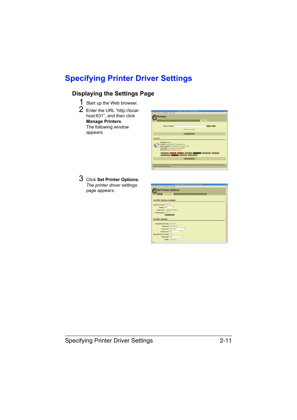 Specifying printer driver settings, Specifying printer driver settings -11 | Konica Minolta magicolor 4750EN-4750DN User Manual | Page 146 / 409