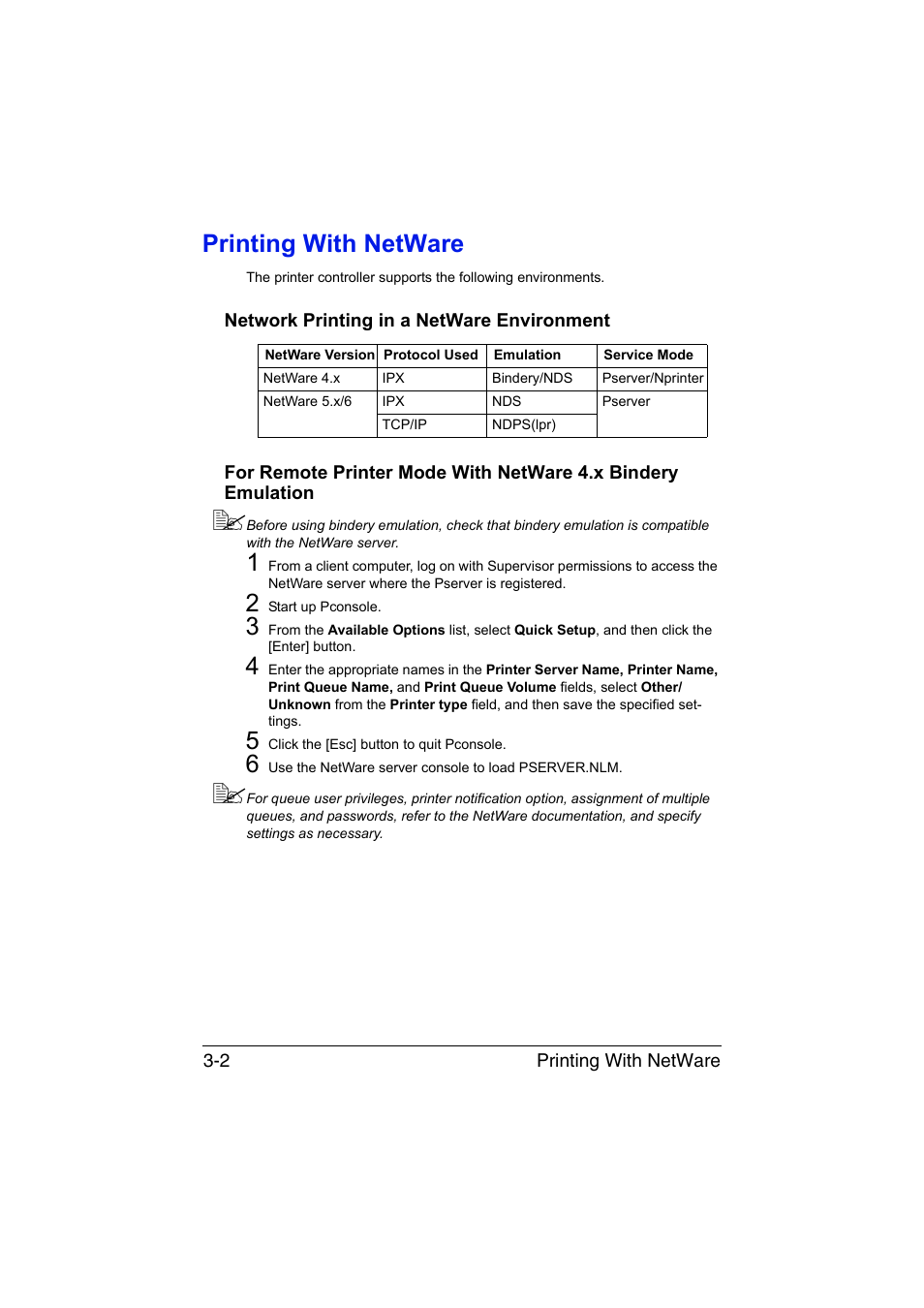 Printing with netware, Network printing in a netware environment, Printing with netware -2 | Konica Minolta magicolor 4750EN-4750DN User Manual | Page 157 / 409