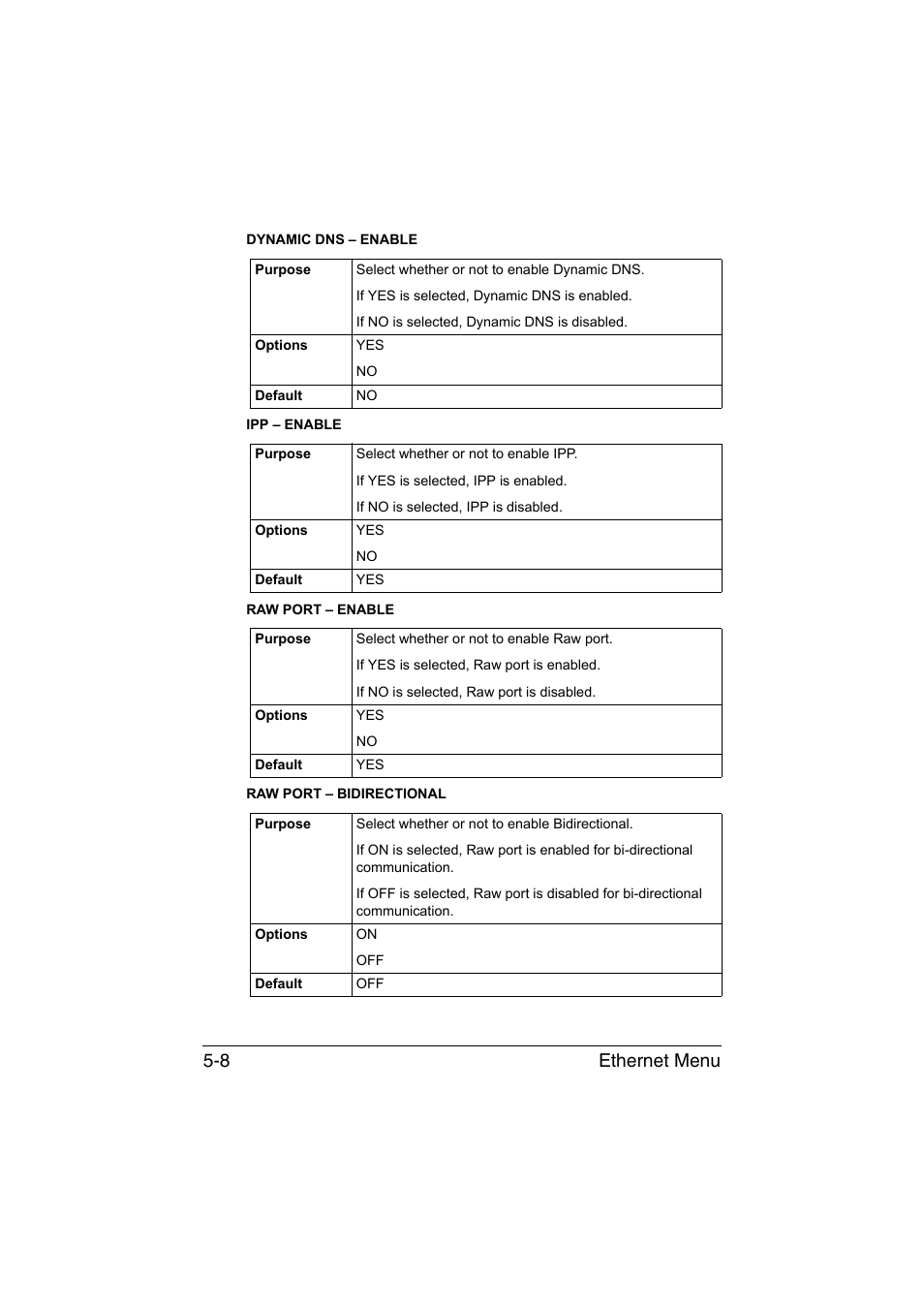 Ethernet menu 5-8 | Konica Minolta magicolor 4750EN-4750DN User Manual | Page 175 / 409