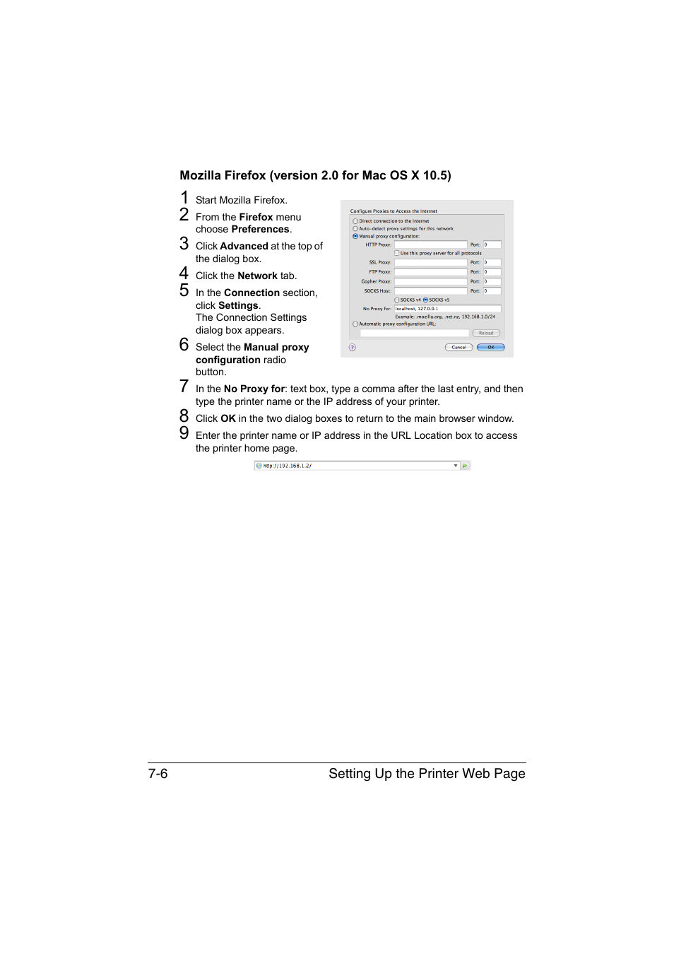 Mozilla firefox (version 2.0 for mac os x 10.5), Mozilla firefox (version 2.0 for mac os x 10.5) -6 | Konica Minolta magicolor 4750EN-4750DN User Manual | Page 225 / 409