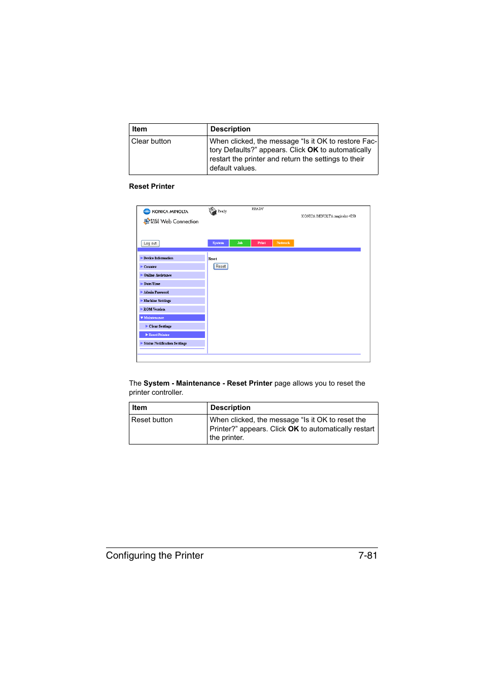Configuring the printer 7-81 | Konica Minolta magicolor 4750EN-4750DN User Manual | Page 300 / 409