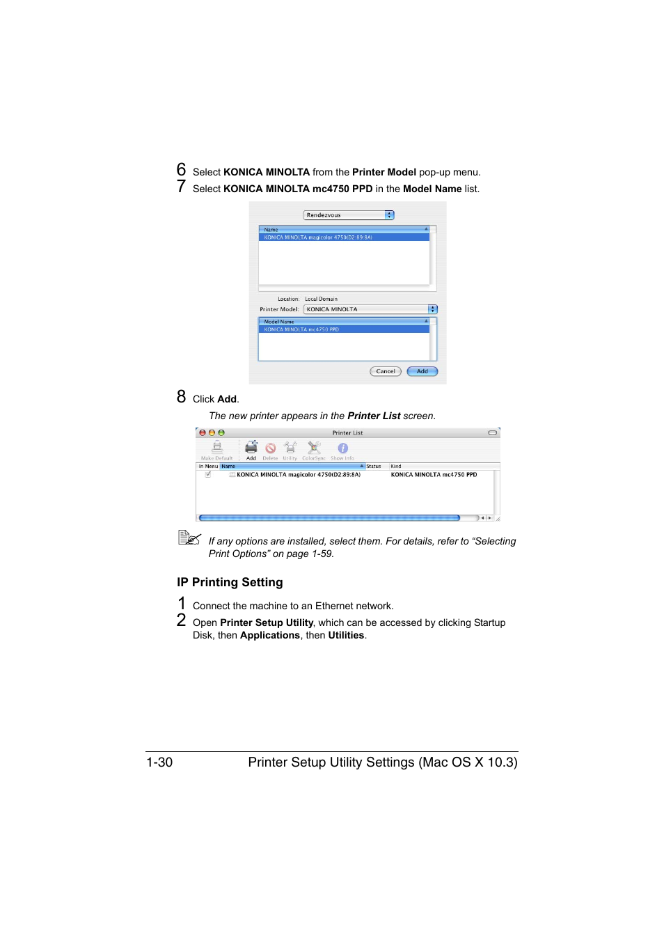 Ip printing setting, Ip printing setting -30 | Konica Minolta magicolor 4750EN-4750DN User Manual | Page 55 / 409