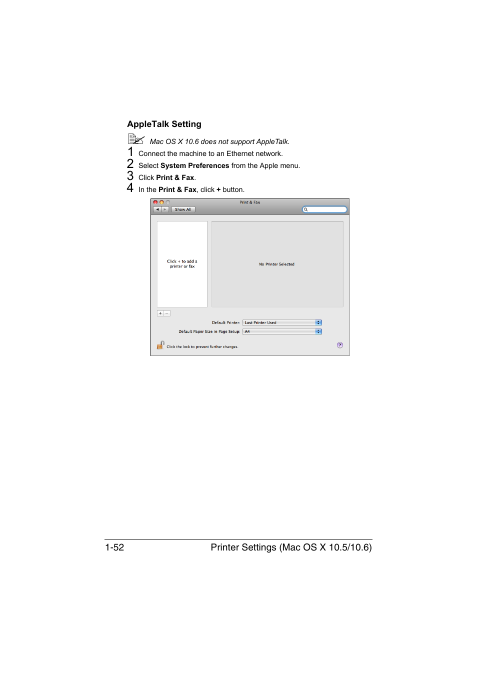 Appletalk setting, Appletalk setting -52 | Konica Minolta magicolor 4750EN-4750DN User Manual | Page 77 / 409