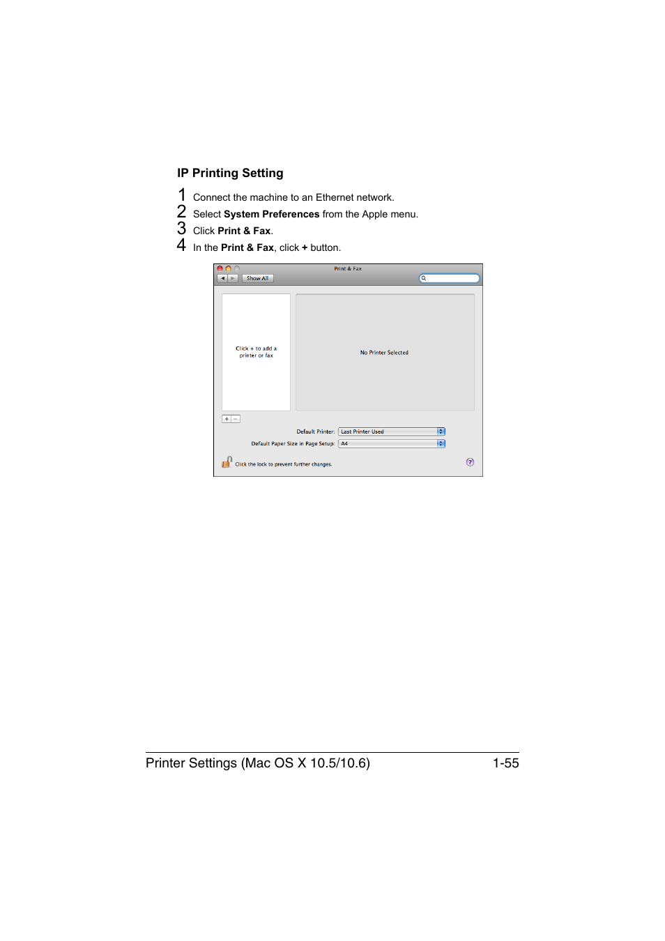 Ip printing setting, Ip printing setting -55 | Konica Minolta magicolor 4750EN-4750DN User Manual | Page 80 / 409