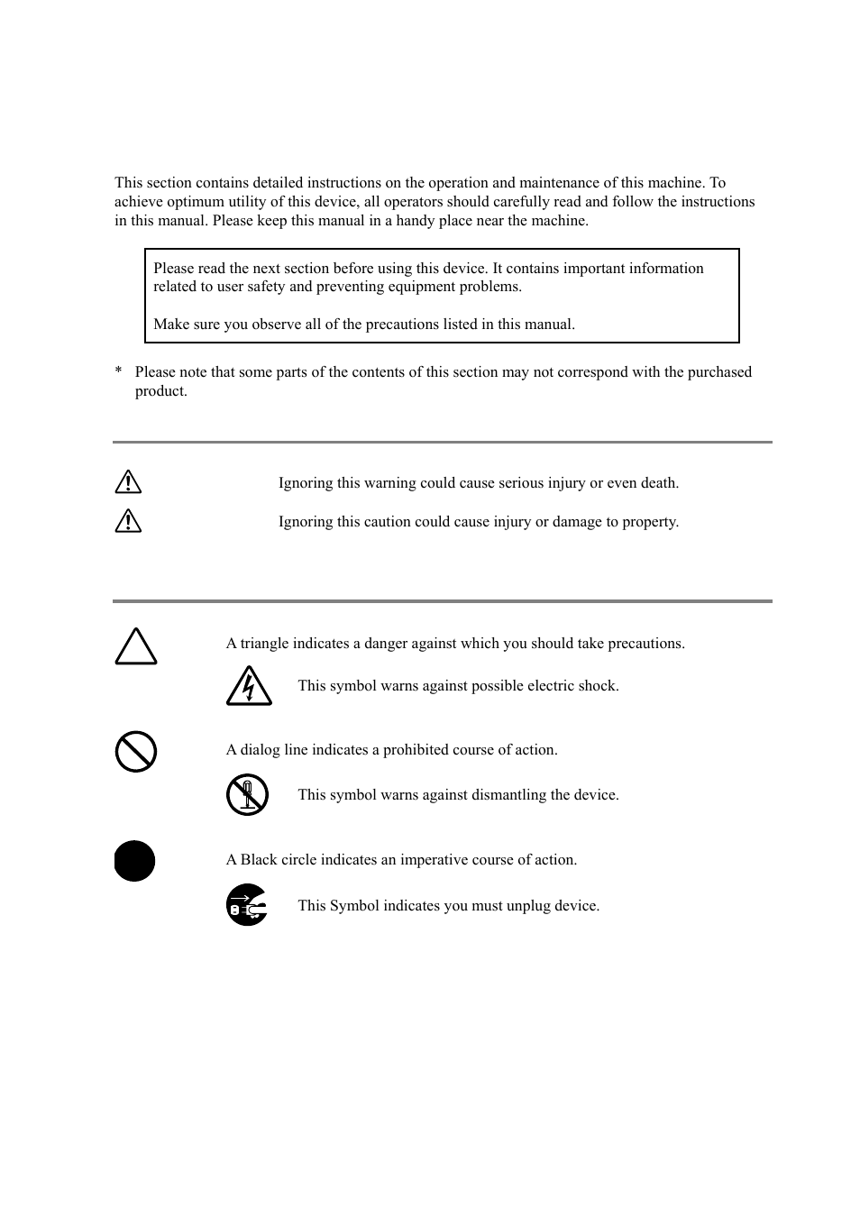 Safety information, Warning, Caution | Konica Minolta PS5000C MKII User Manual | Page 3 / 94
