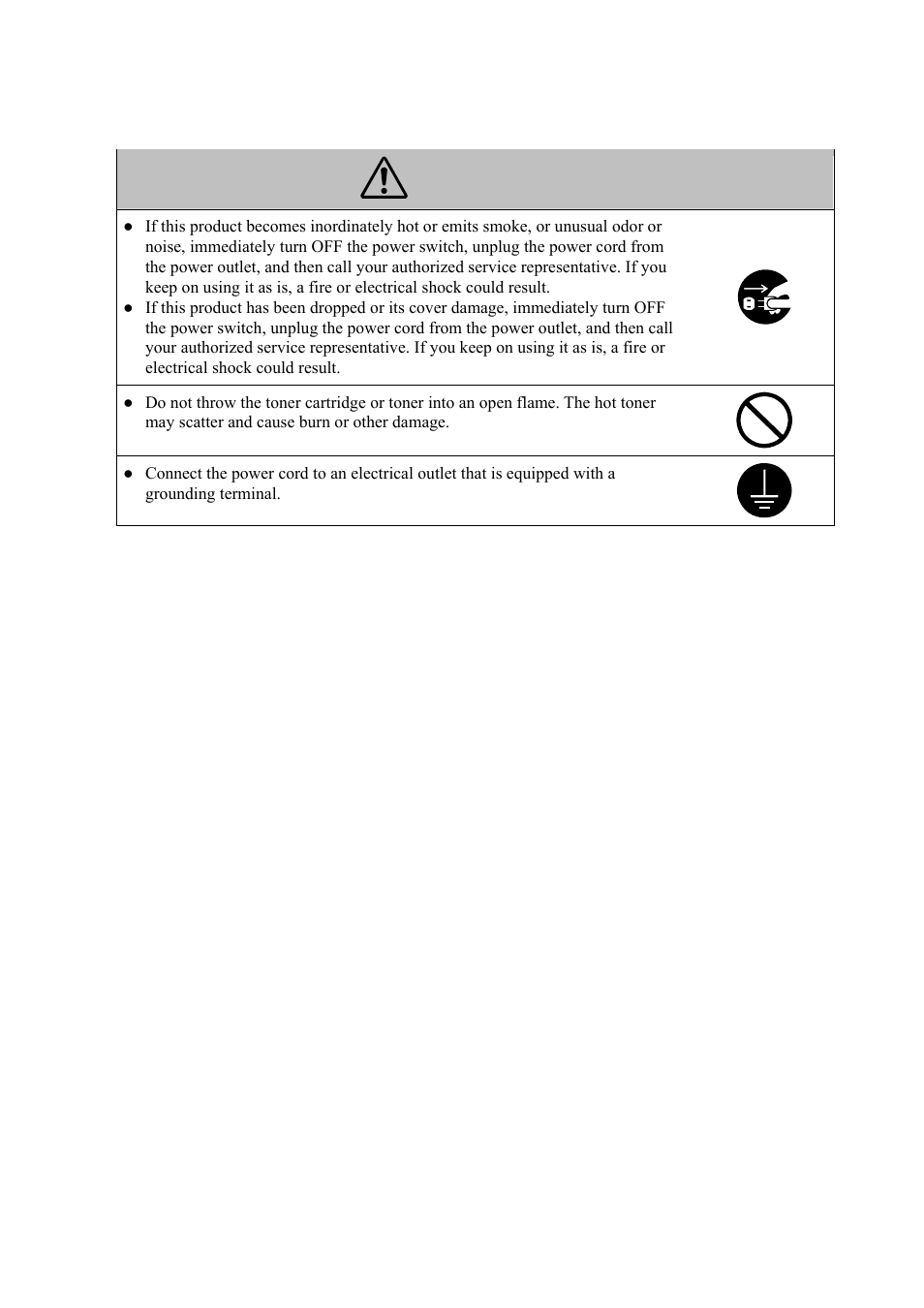 Warning | Konica Minolta PS5000C MKII User Manual | Page 5 / 94