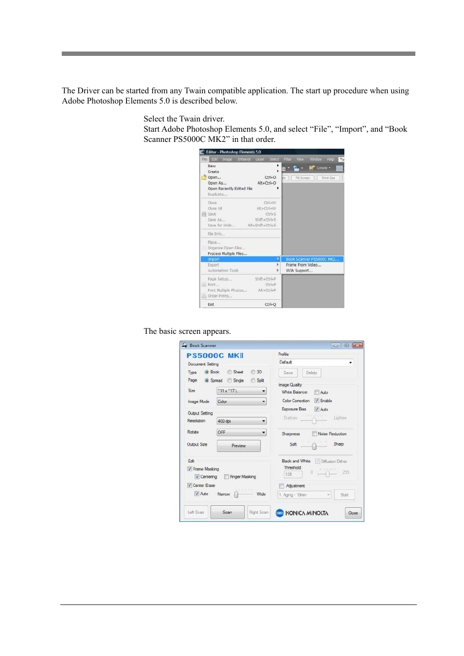 4 driver start-up | Konica Minolta PS5000C MKII User Manual | Page 53 / 94