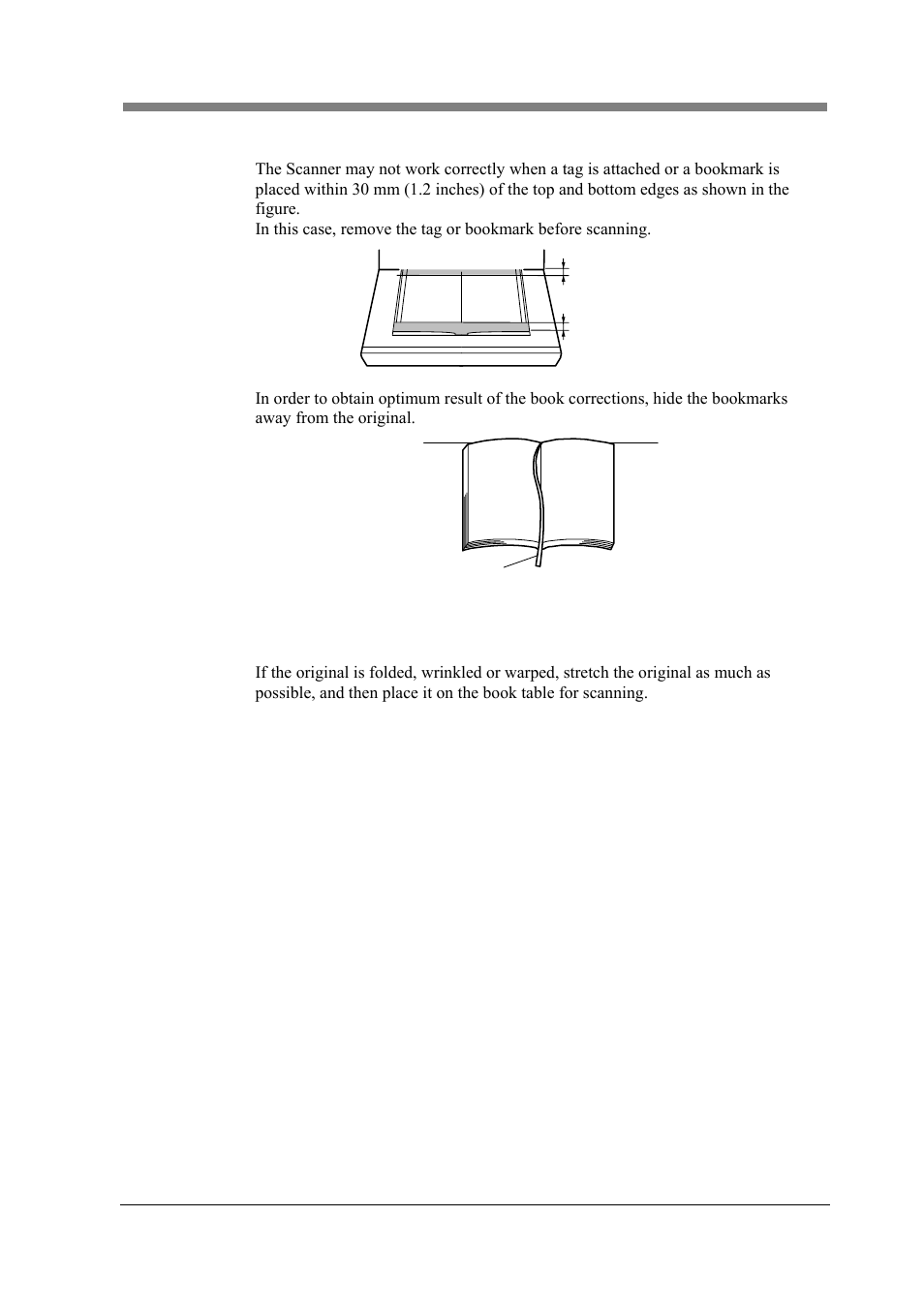 2 originals with a tag attached or bookmark placed, 3 originals with folds, wrinkles or warps | Konica Minolta PS5000C MKII User Manual | Page 75 / 94