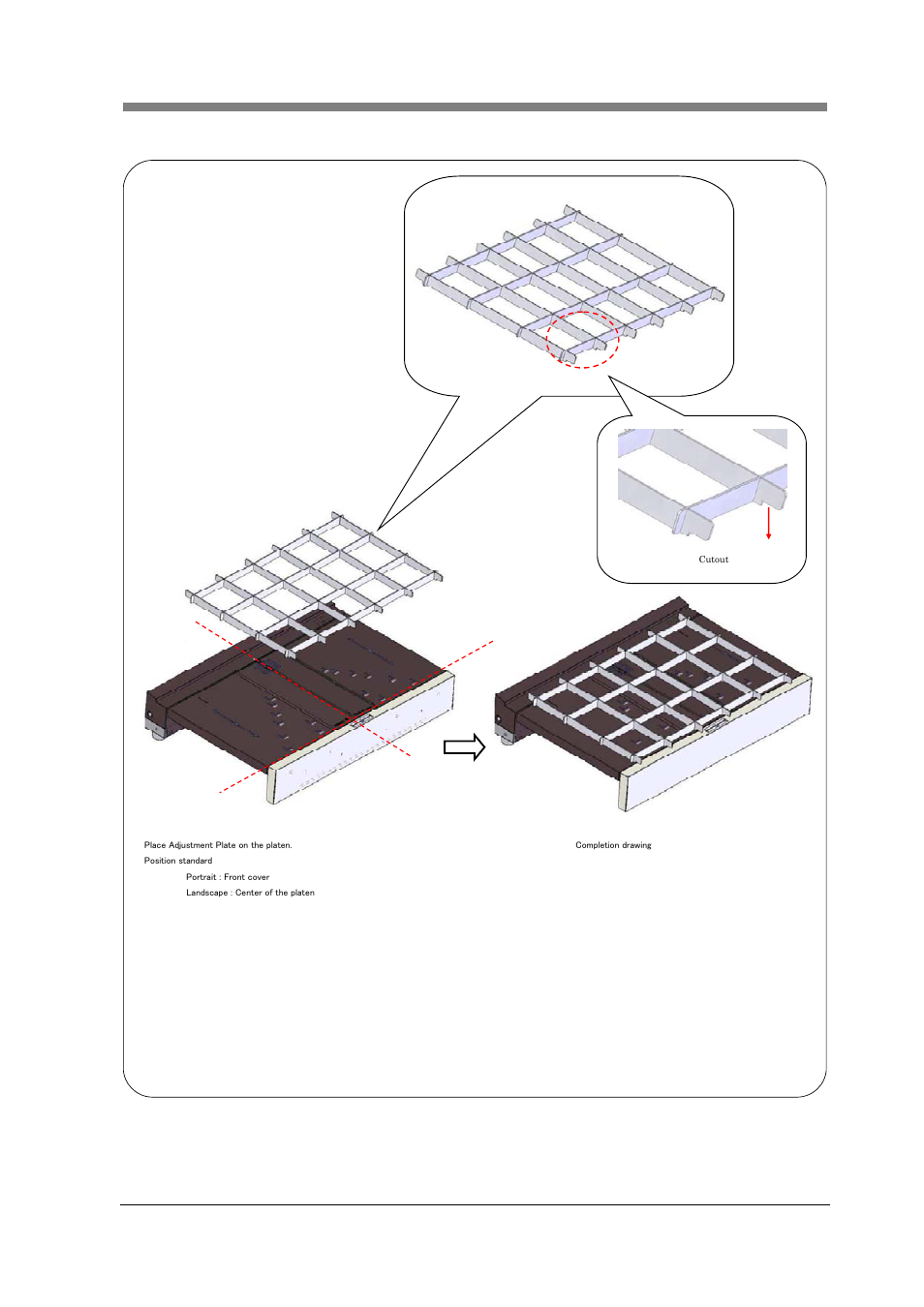 2 placing the adjustment plate, Chapter 7 product specifications 7-5 | Konica Minolta PS5000C MKII User Manual | Page 91 / 94