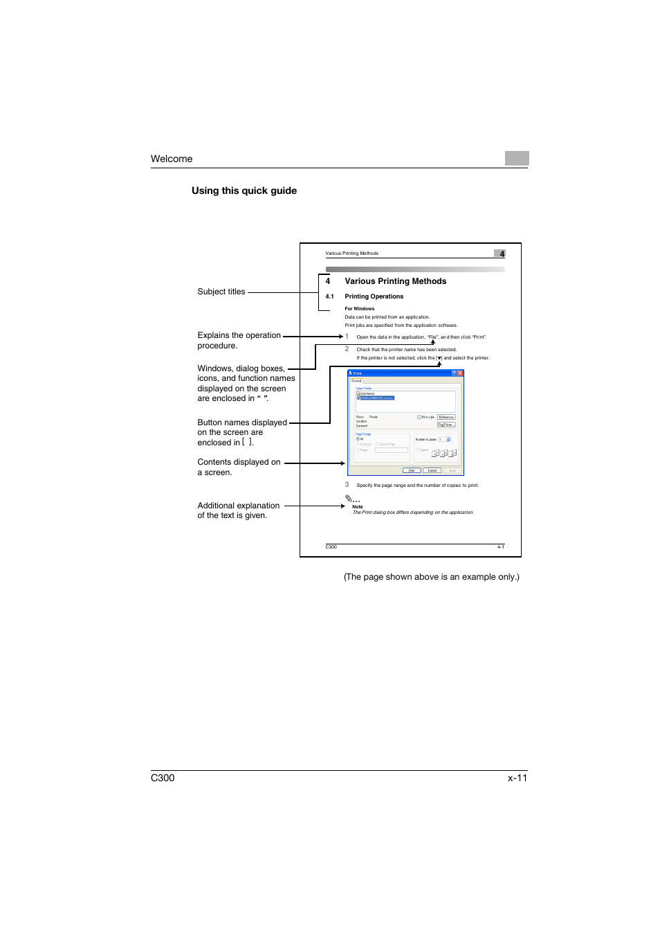 Using this quick guide | Konica Minolta bizhub C300 User Manual | Page 12 / 96
