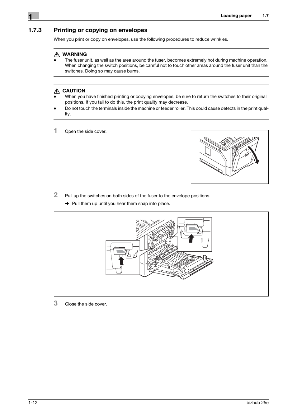 3 printing or copying on envelopes, Printing or copying on envelopes -12 | Konica Minolta bizhub 25e User Manual | Page 16 / 70