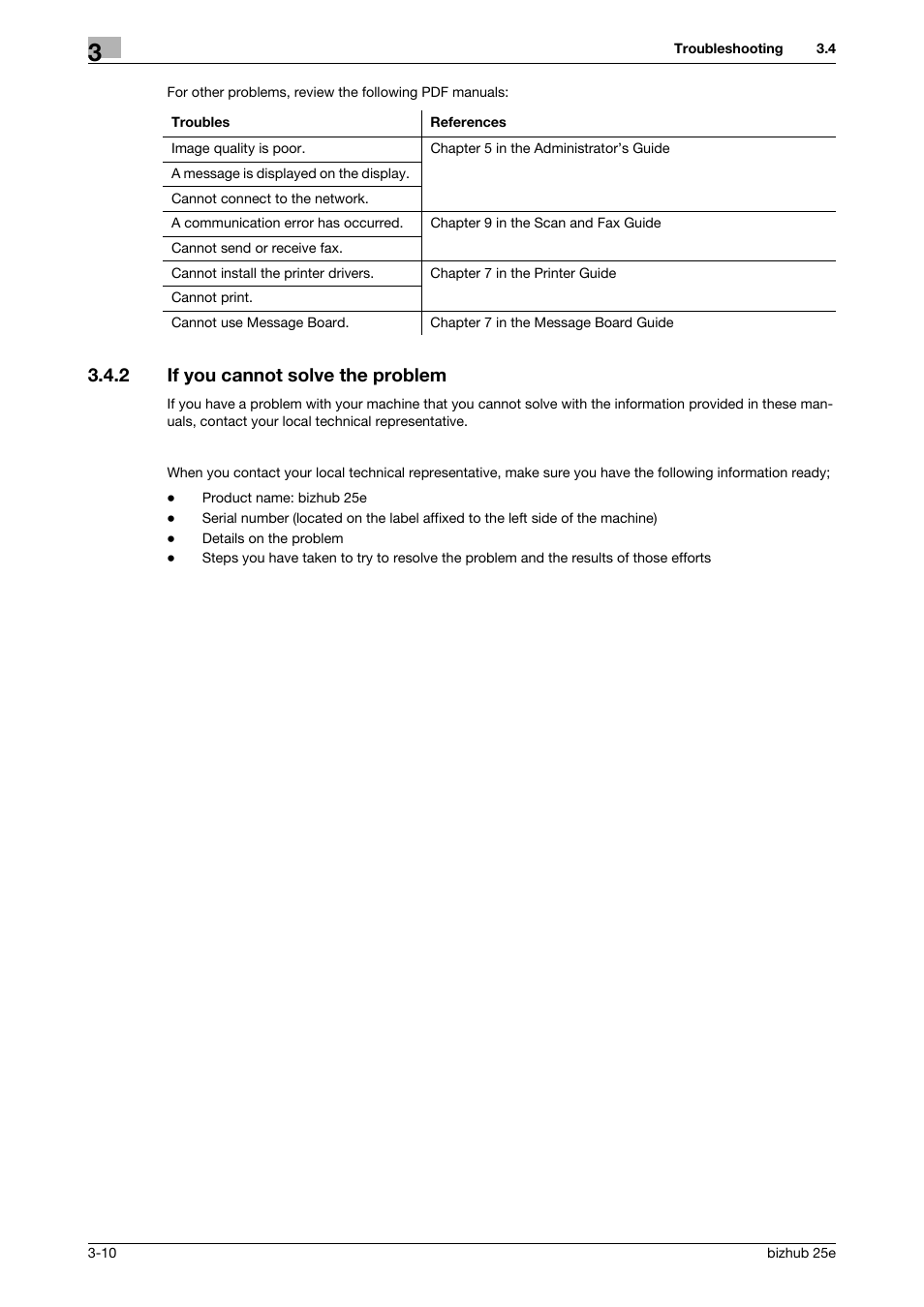 2 if you cannot solve the problem, If you cannot solve the problem -10 | Konica Minolta bizhub 25e User Manual | Page 54 / 70