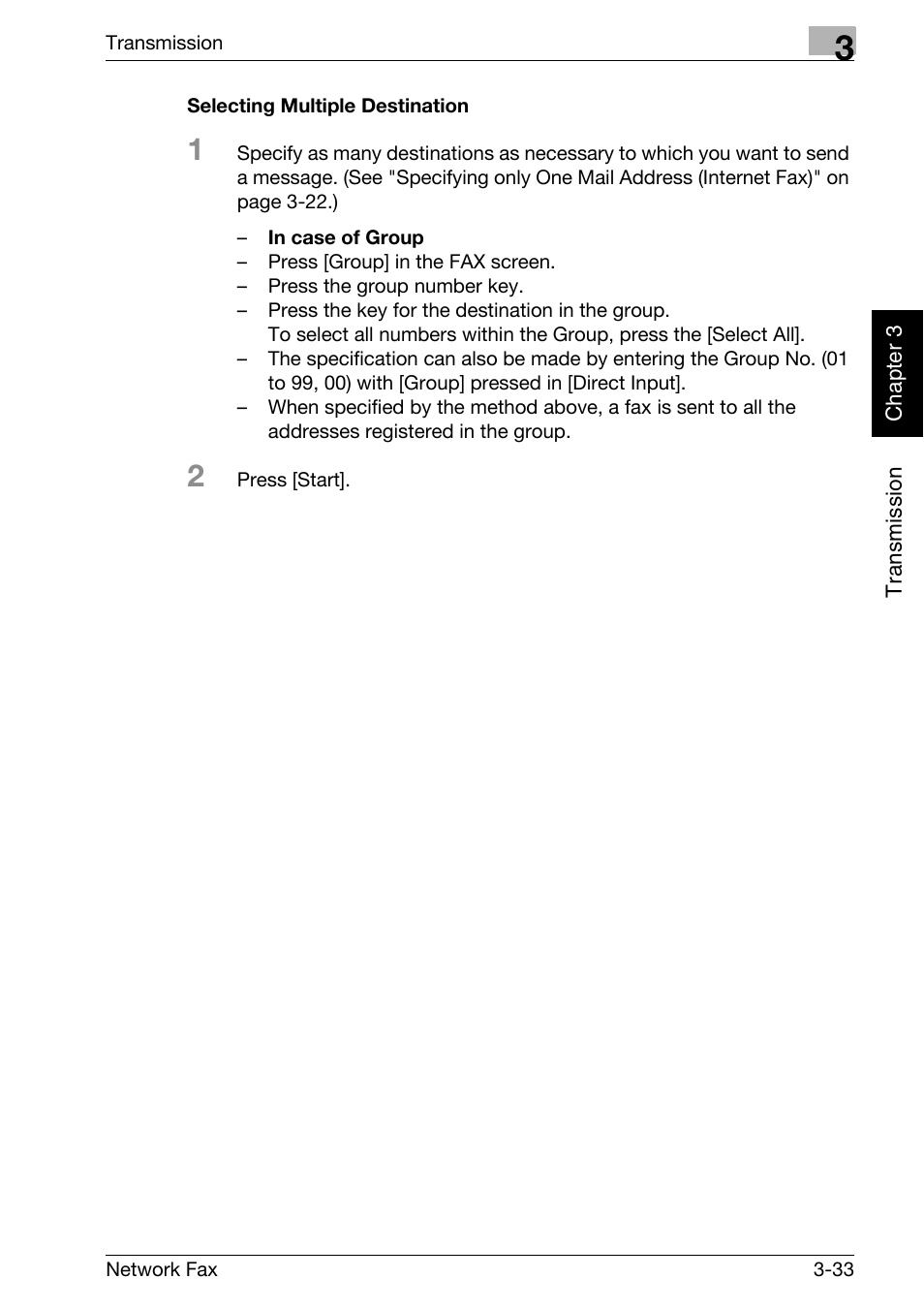 Selecting multiple destination | Konica Minolta bizhub 500 User Manual | Page 72 / 334