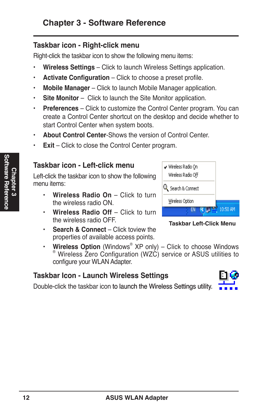 Chapter  - software reference | Asus WL-160W User Manual | Page 12 / 38