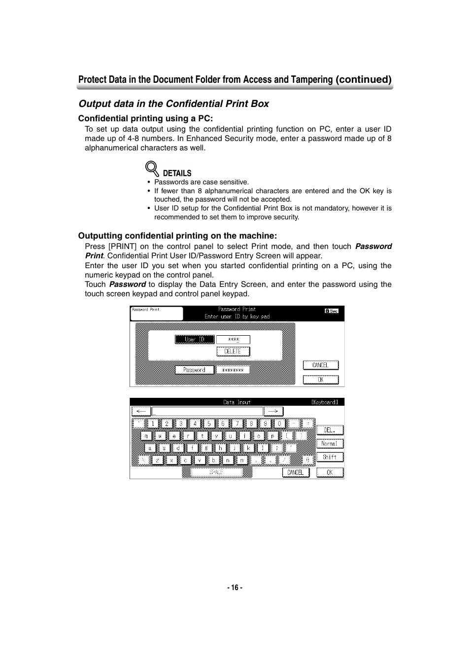 Output data in the confidential print box | Konica Minolta 7145 User Manual | Page 22 / 40