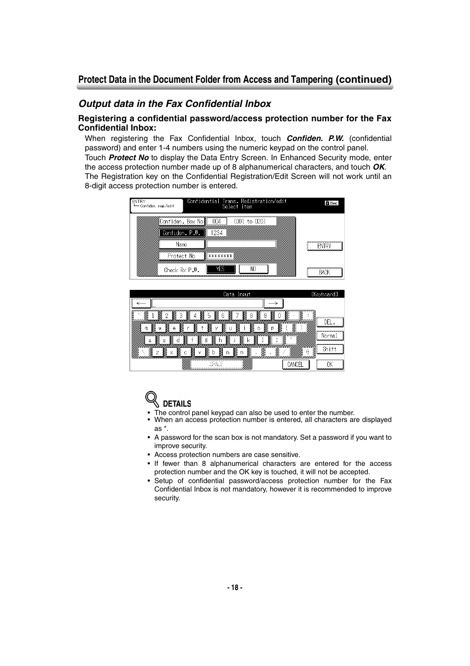 Output data in the fax confidential inbox | Konica Minolta 7145 User Manual | Page 24 / 40