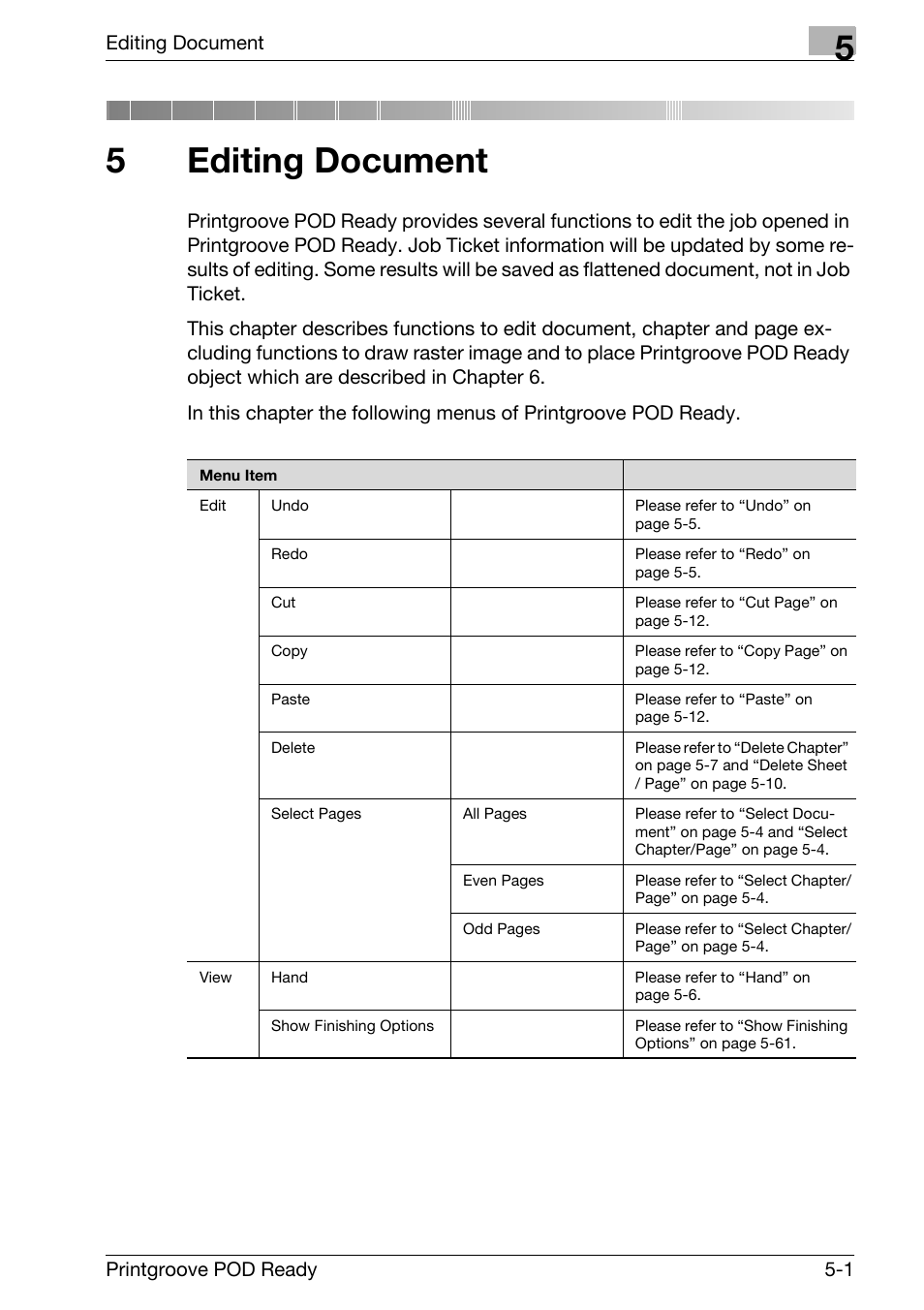 5 editing document, Editing document, 5editing document | Konica Minolta Printgroove User Manual | Page 119 / 239