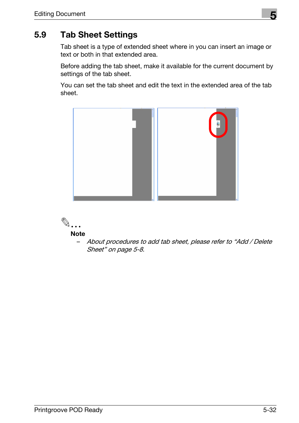 9 tab sheet settings, Tab sheet settings -32 | Konica Minolta Printgroove User Manual | Page 150 / 239
