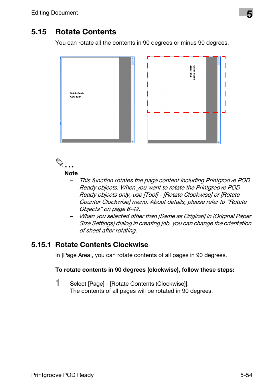 15 rotate contents, Rotate contents -54 | Konica Minolta Printgroove User Manual | Page 172 / 239
