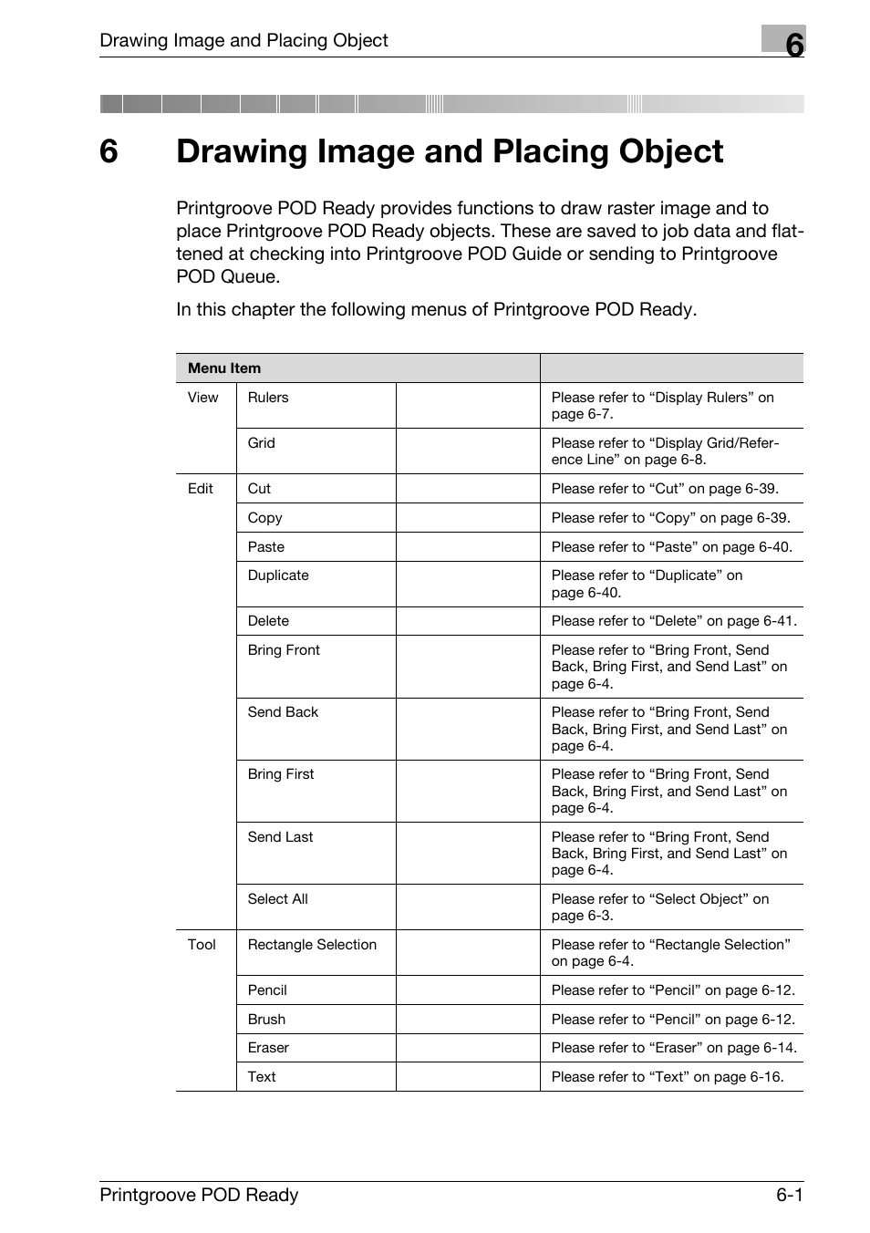 6 drawing image and placing object, Drawing image and placing object, 6drawing image and placing object | Konica Minolta Printgroove User Manual | Page 181 / 239