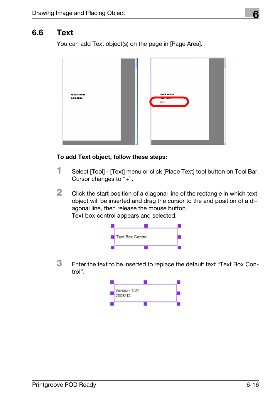 6 text, Text -16 | Konica Minolta Printgroove User Manual | Page 196 / 239