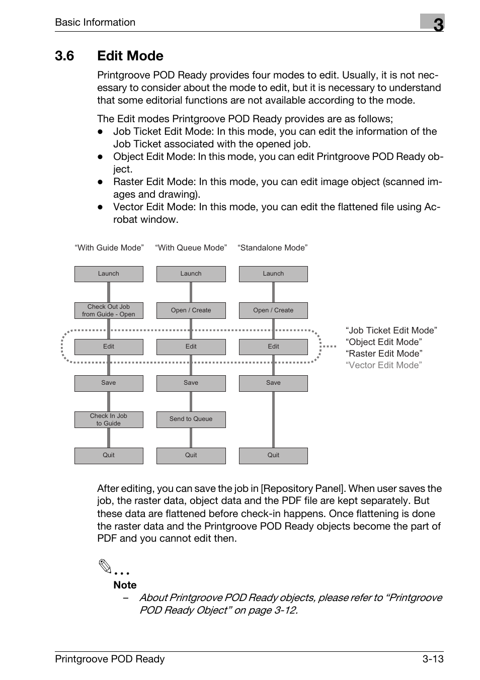 6 edit mode, Edit mode -13 | Konica Minolta Printgroove User Manual | Page 34 / 239