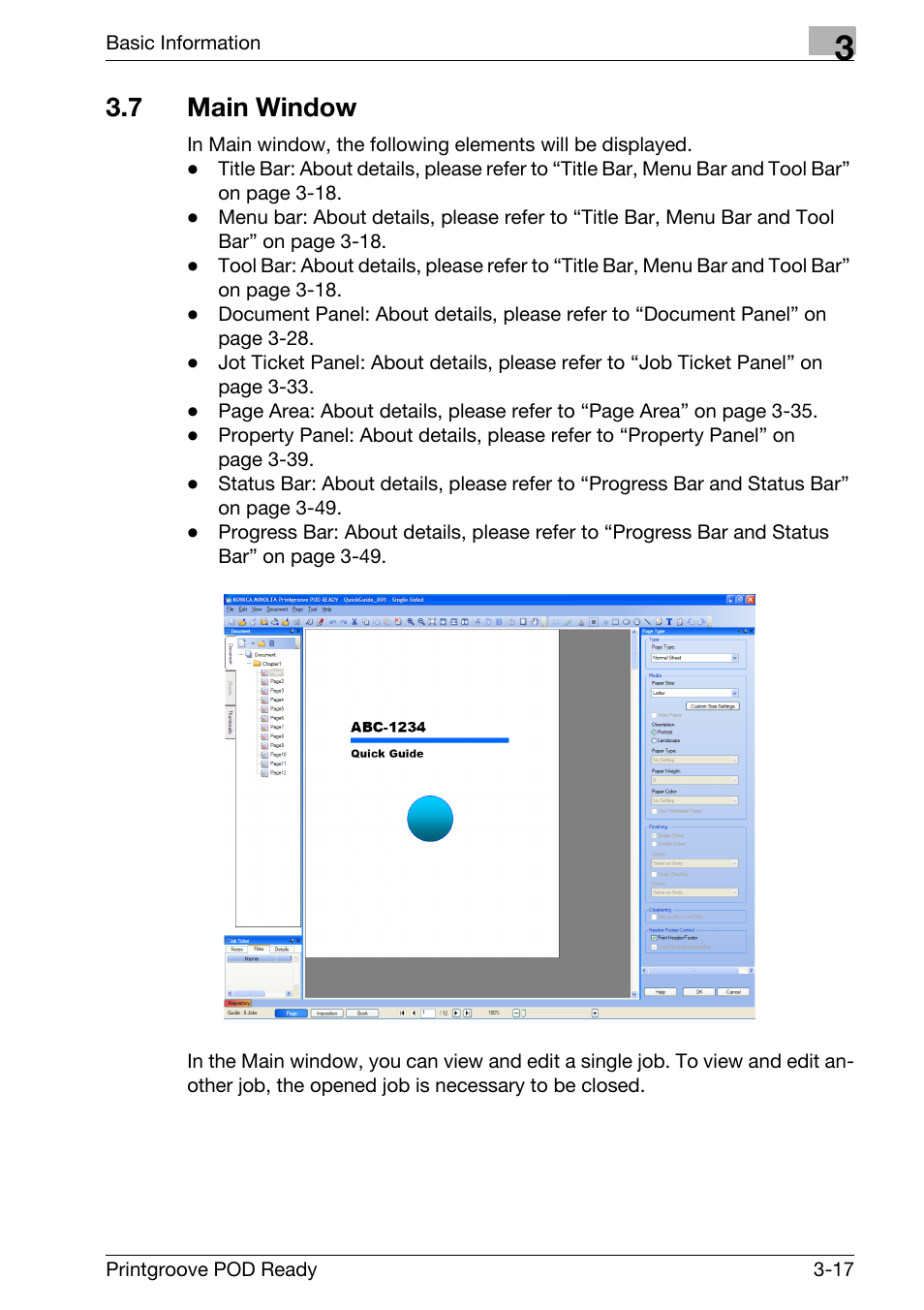 7 main window, Main window -17 | Konica Minolta Printgroove User Manual | Page 38 / 239