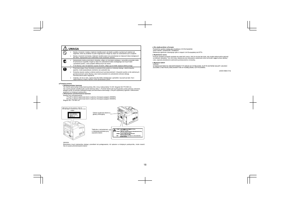 Uwaga | Konica Minolta pagepro 4650 User Manual | Page 17 / 46