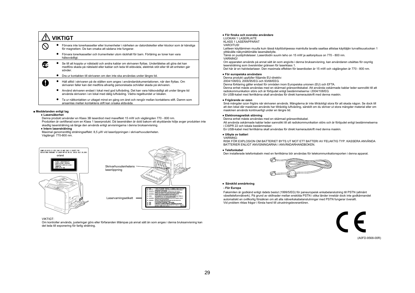 Viktigt | Konica Minolta bizhub C20 User Manual | Page 30 / 43