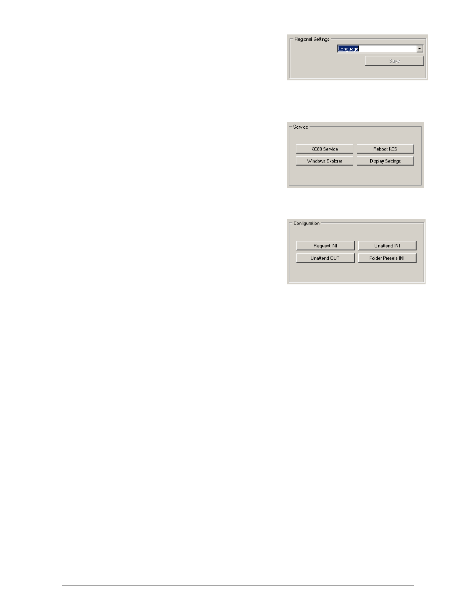 3. 1 regional setting, 1. 2 service, 1. 3 configuration | Konica Minolta KIP Color 80 User Manual | Page 149 / 150