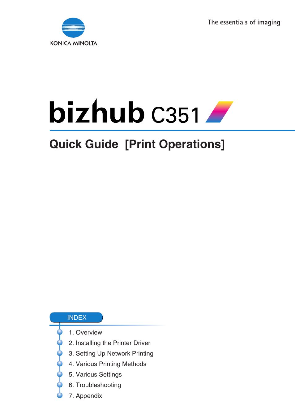 Konica Minolta BIZHUB C351 User Manual | 90 pages