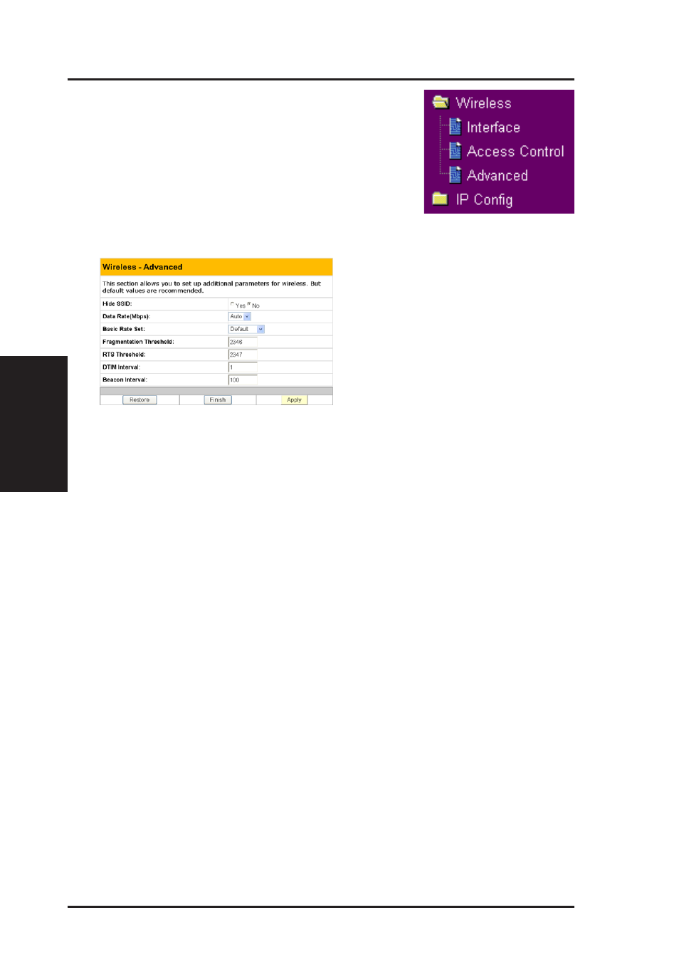 Wireless | Asus WL-530g User Manual | Page 34 / 73