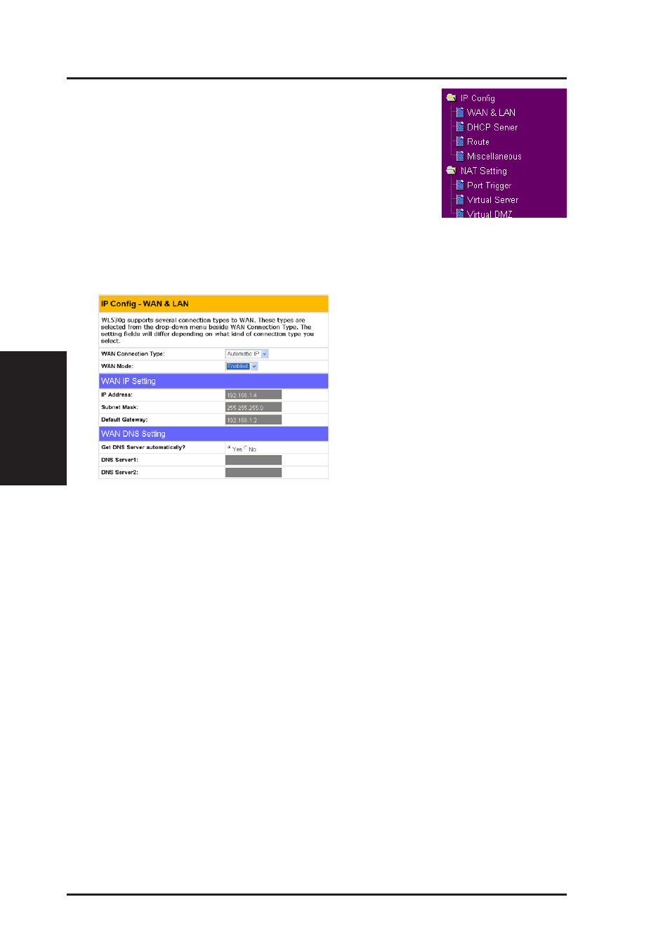 Ip config | Asus WL-530g User Manual | Page 36 / 73