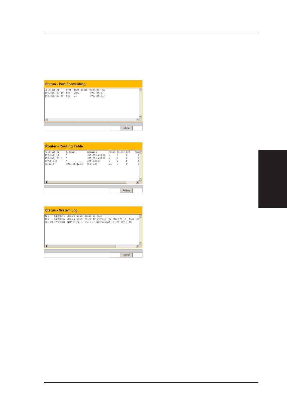 Status & log (cont.) | Asus WL-530g User Manual | Page 55 / 73