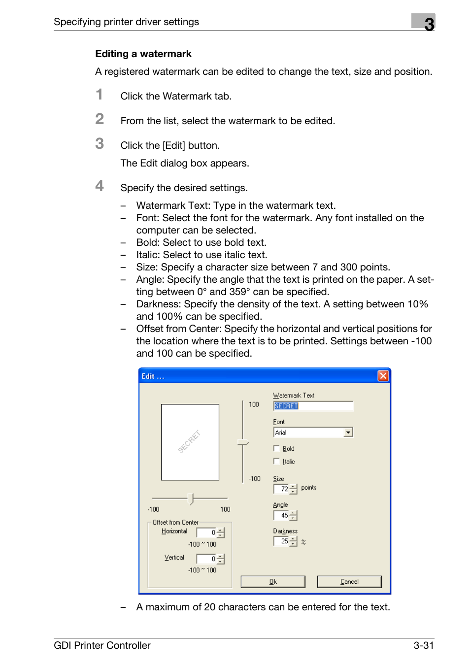 Editing a watermark, Editing a watermark -31 | Konica Minolta bizhub 181 User Manual | Page 74 / 92