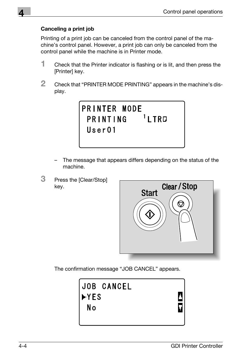 Canceling a print job, Canceling a print job -4 | Konica Minolta bizhub 181 User Manual | Page 81 / 92