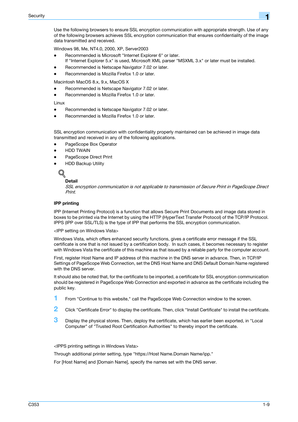 Ipp printing, Ipp printing -9 | Konica Minolta bizhub C353 User Manual | Page 14 / 186