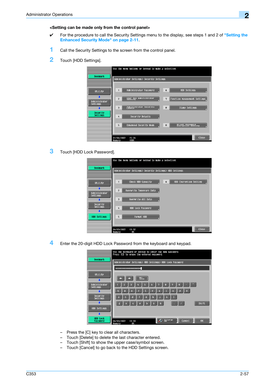 Setting can be made only from the control panel | Konica Minolta bizhub C353 User Manual | Page 72 / 186