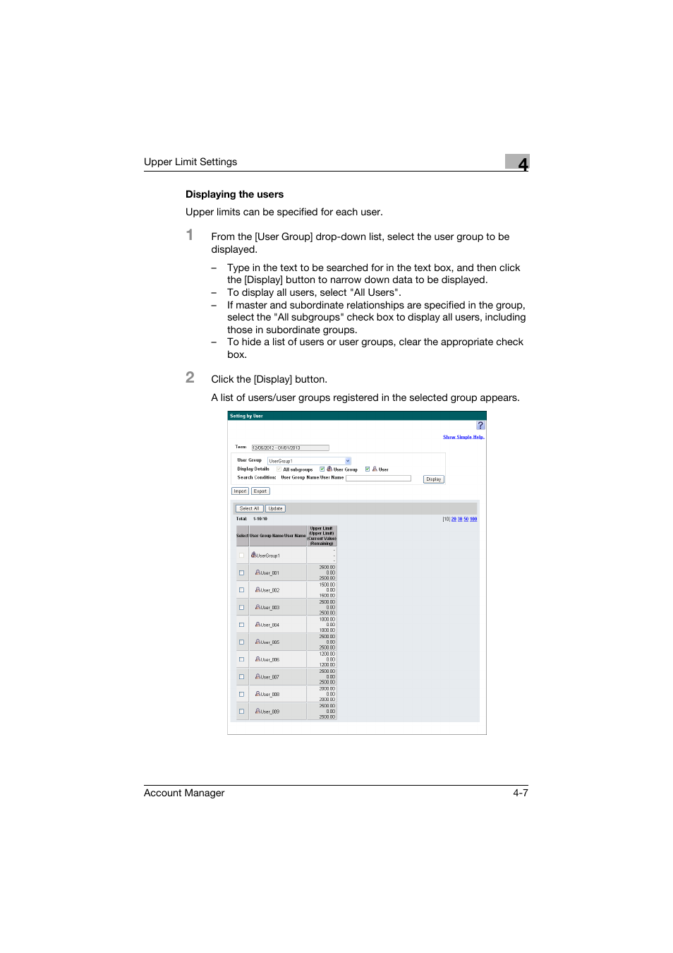 Displaying the users, Displaying the users -7 | Konica Minolta PageScope Enterprise Suite User Manual | Page 15 / 39