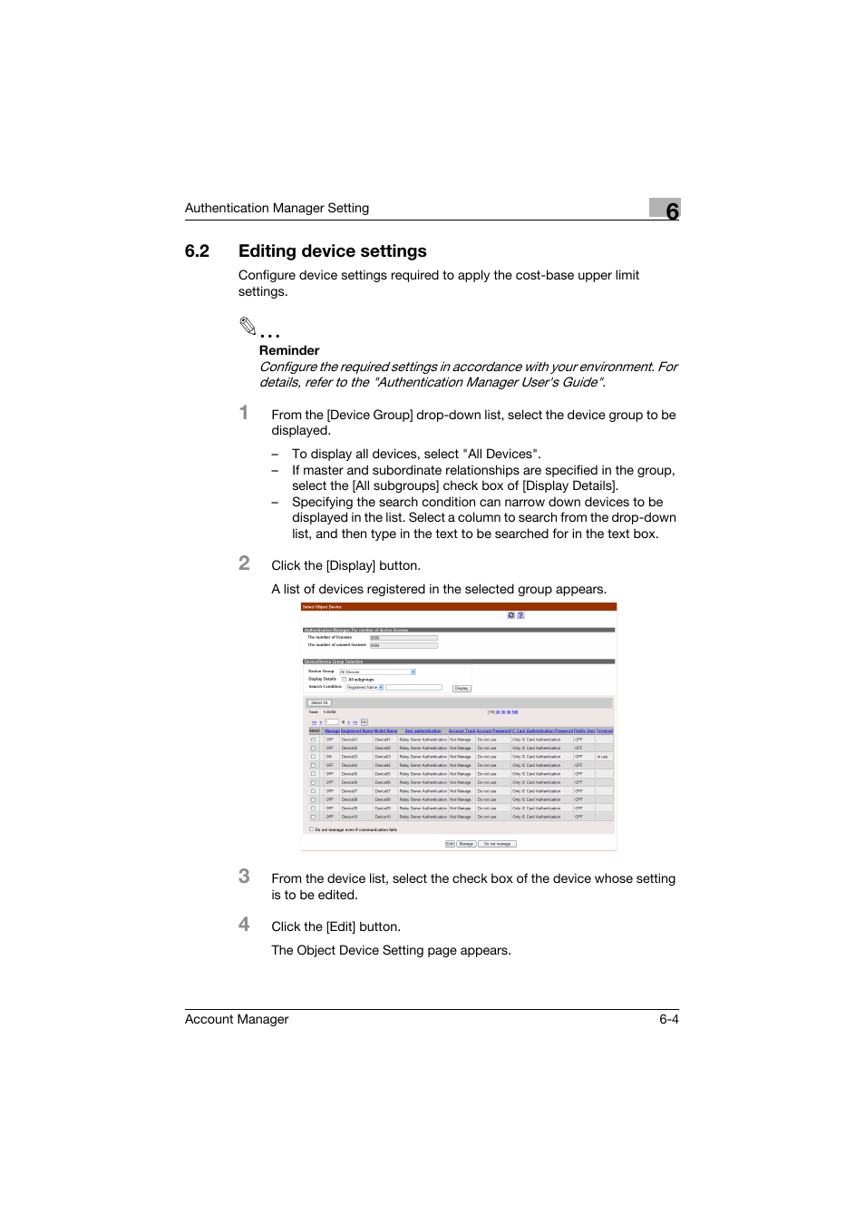 2 editing device settings, Editing device settings -4 | Konica Minolta PageScope Enterprise Suite User Manual | Page 33 / 39