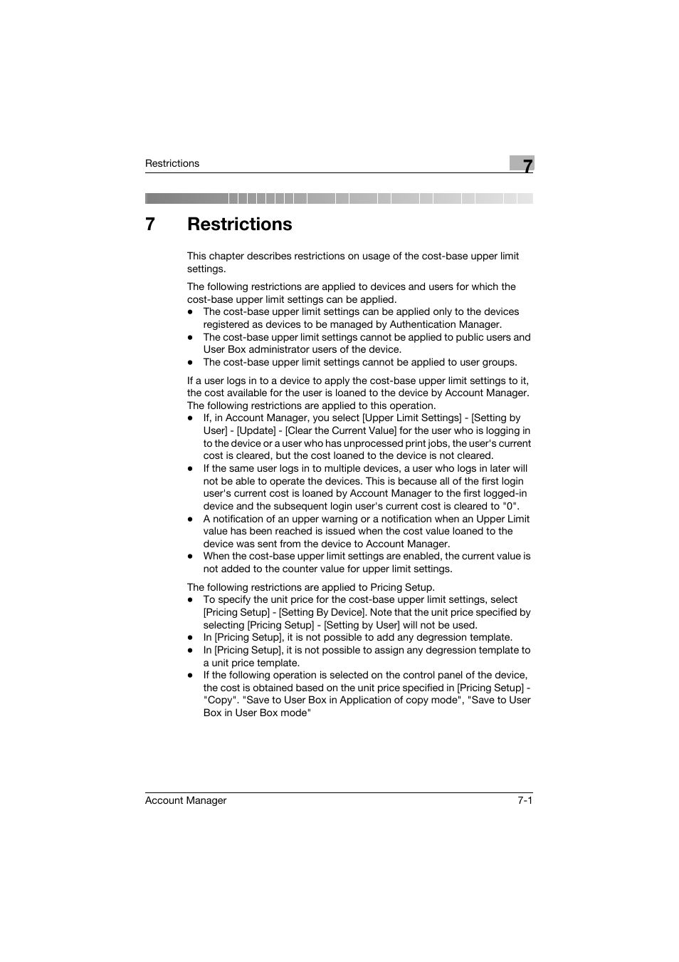 7 restrictions, Restrictions, 7restrictions | Konica Minolta PageScope Enterprise Suite User Manual | Page 35 / 39