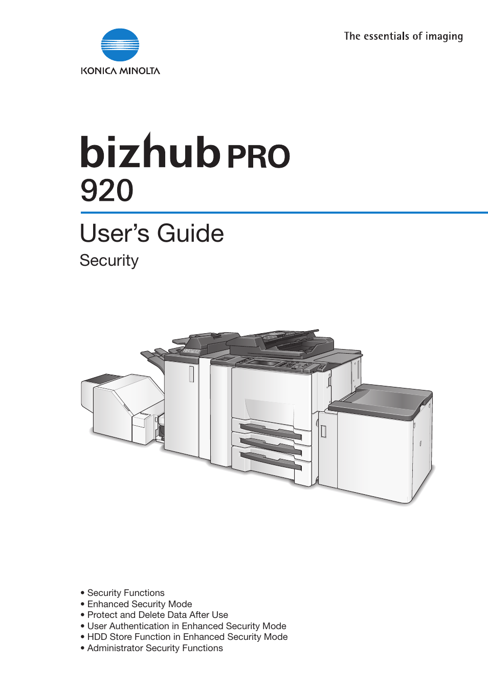 Konica Minolta bizhub PRO 920 User Manual | 76 pages