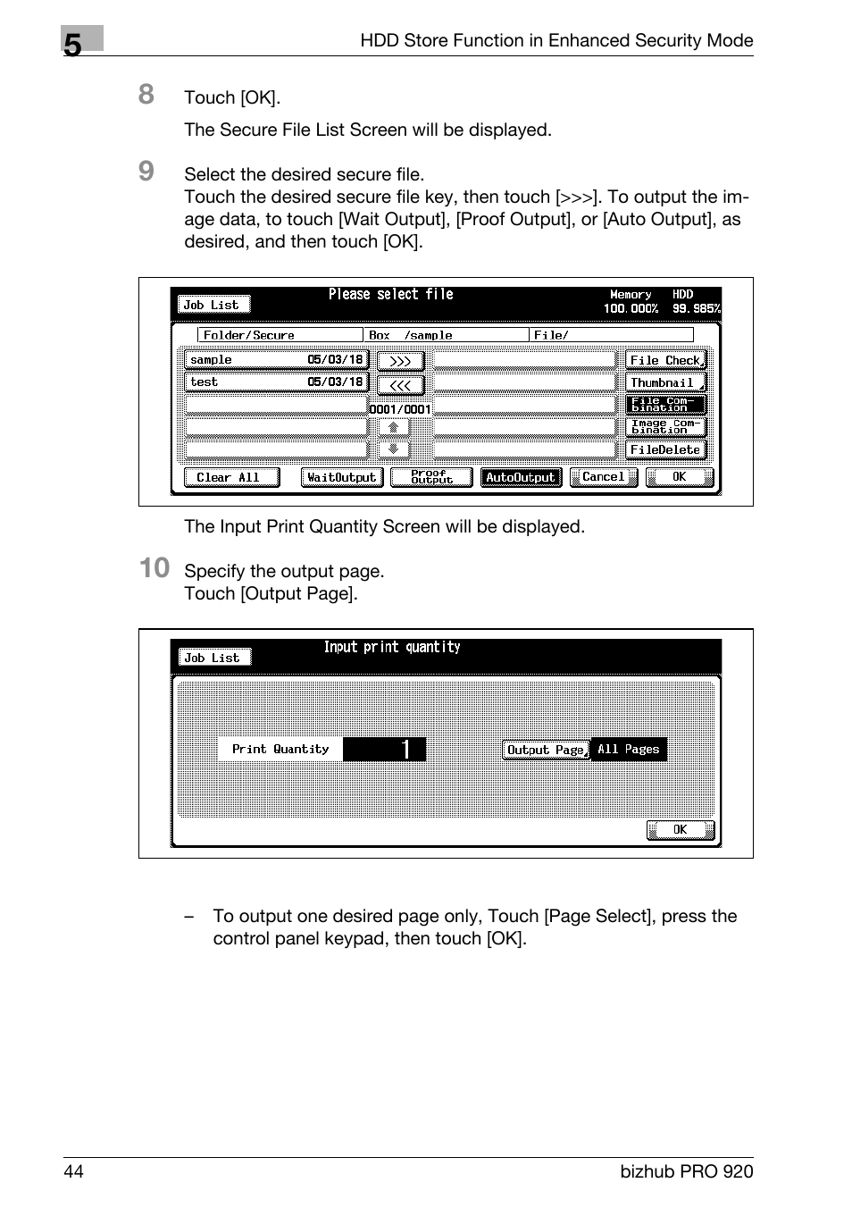 Konica Minolta bizhub PRO 920 User Manual | Page 52 / 76