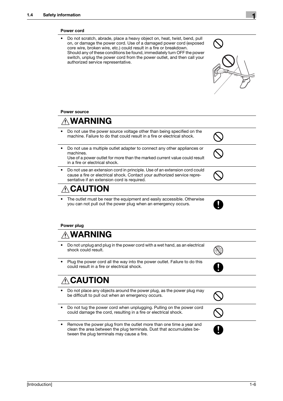 Warning, Caution | Konica Minolta bizhub C3350 User Manual | Page 10 / 91