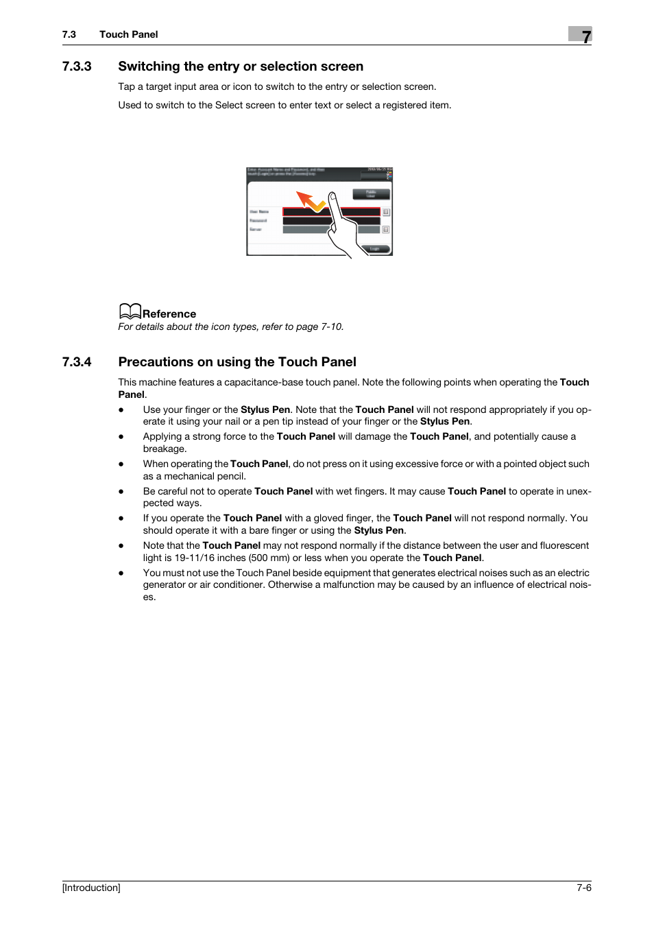 3 switching the entry or selection screen, 4 precautions on using the touch panel, Switching the entry or selection screen -6 | Precautions on using the touch panel -6 | Konica Minolta bizhub C3350 User Manual | Page 53 / 91